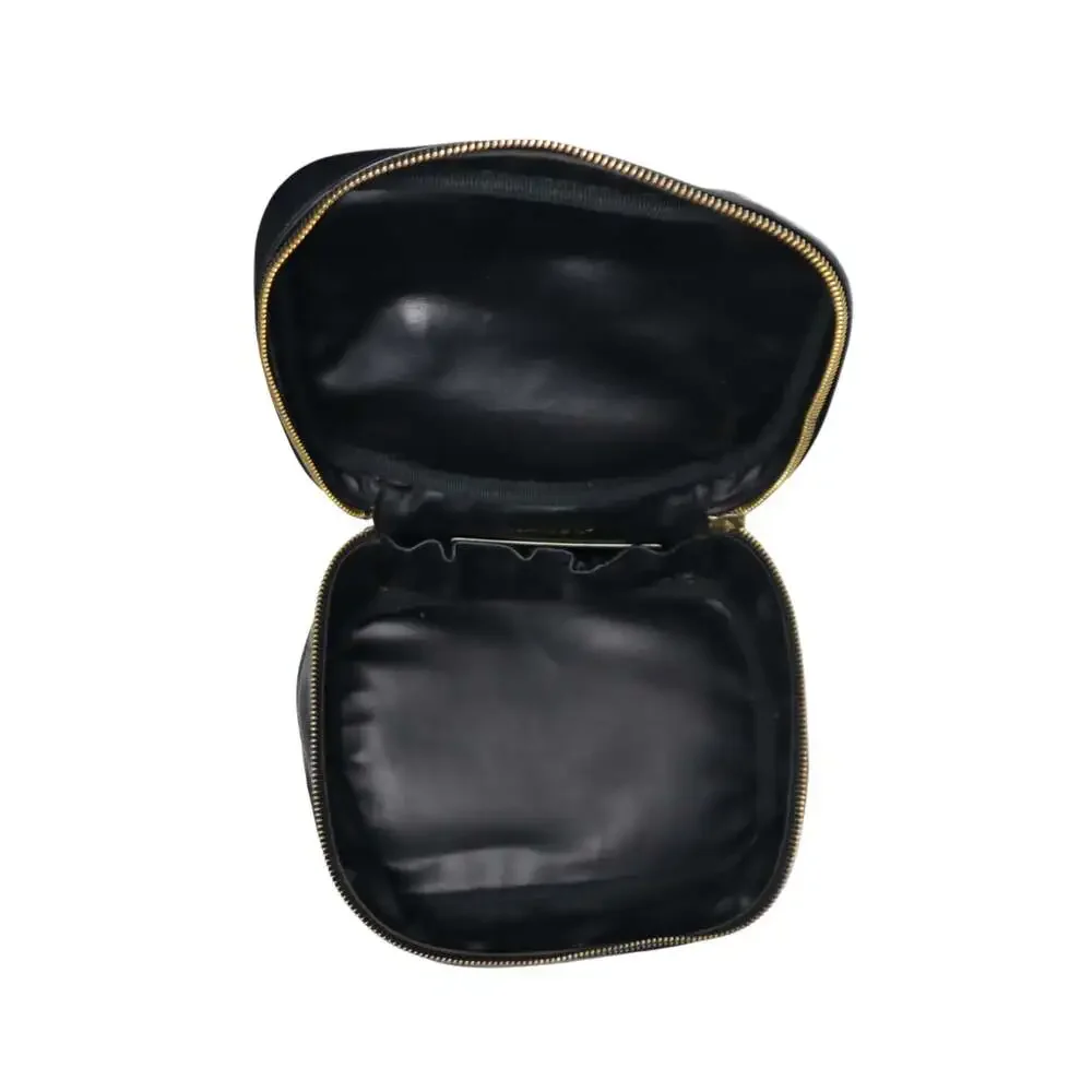 Chanel Leather Top Handle Quilted Detail Vanity Bag Authentic